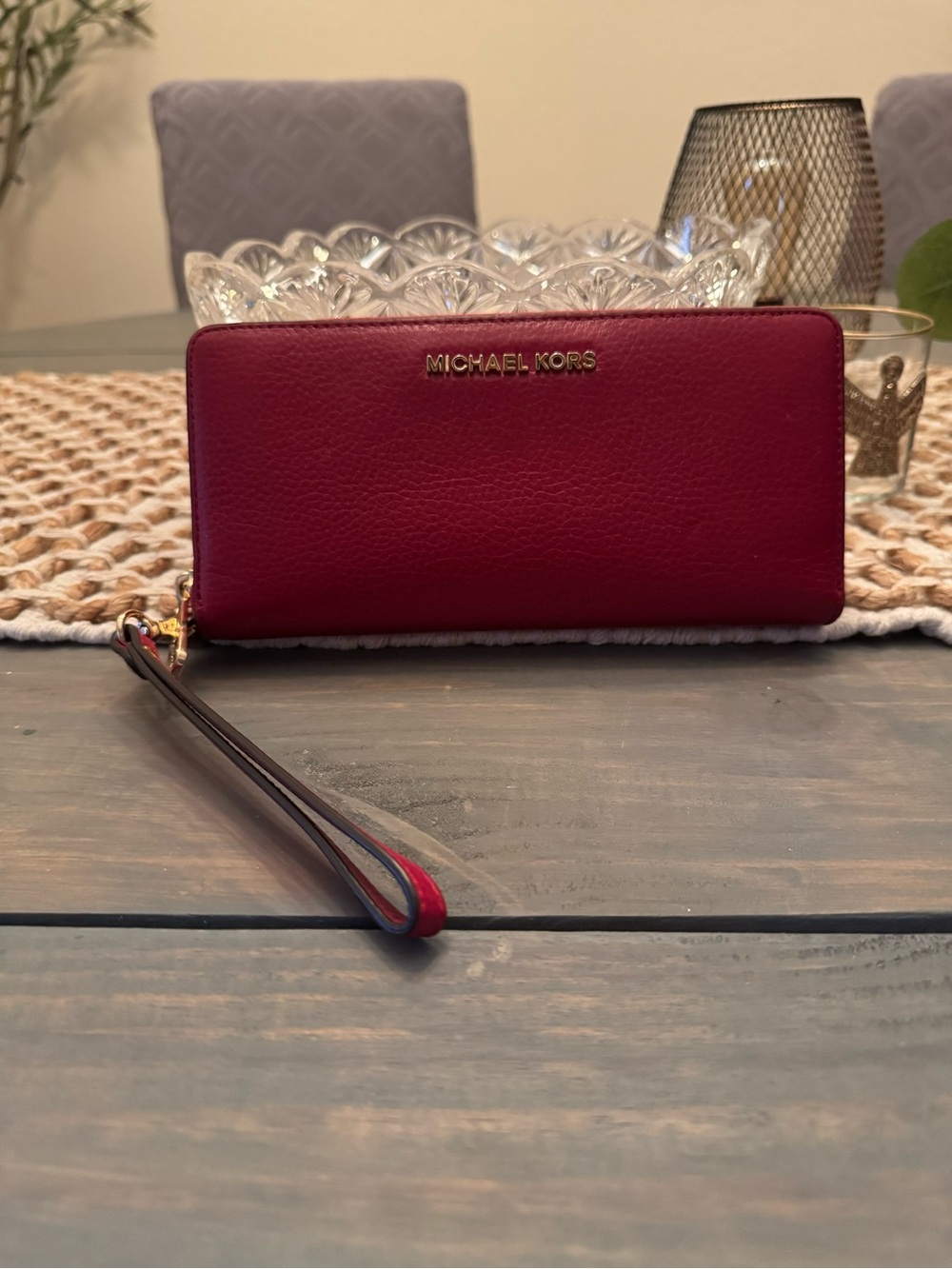 Michael Kors Black Satchel with Red Rose Print - Picture 3 of 3